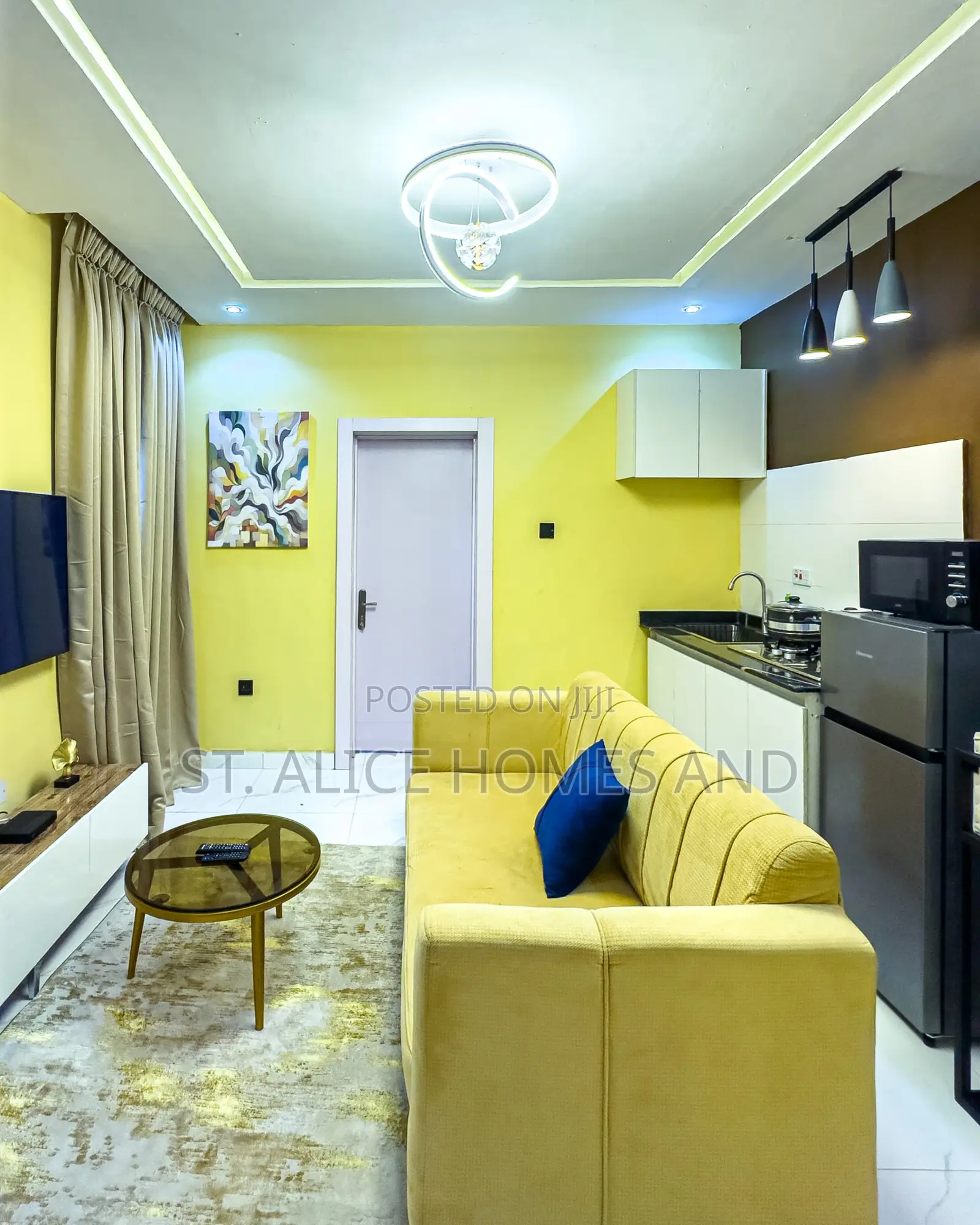 Apartment C6 Yellow Theme 1 Bedroom Apartment, Surulere, Lagos