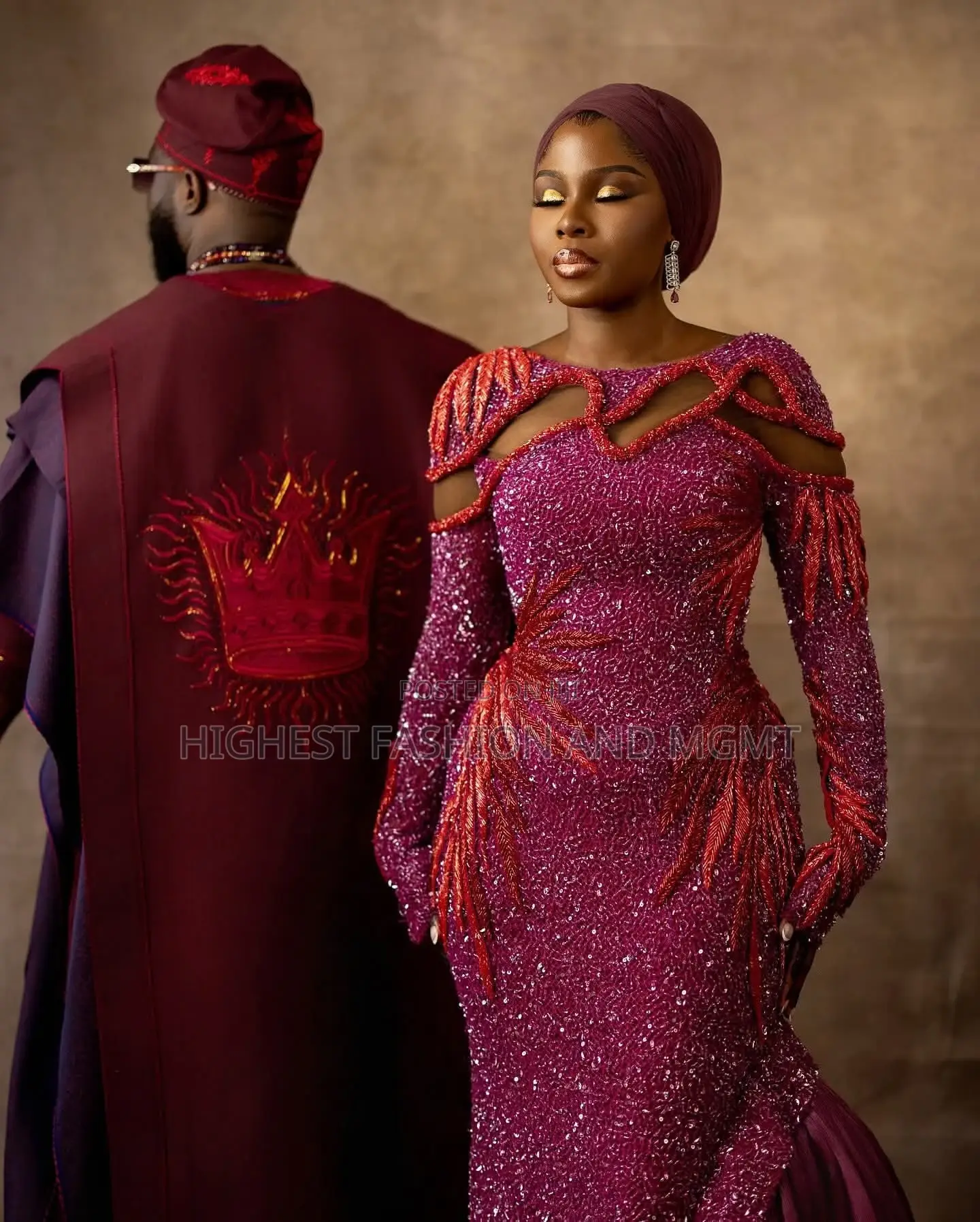 Heavily Beaded Traditional Wedding Dress With Coral Branch Appliques
