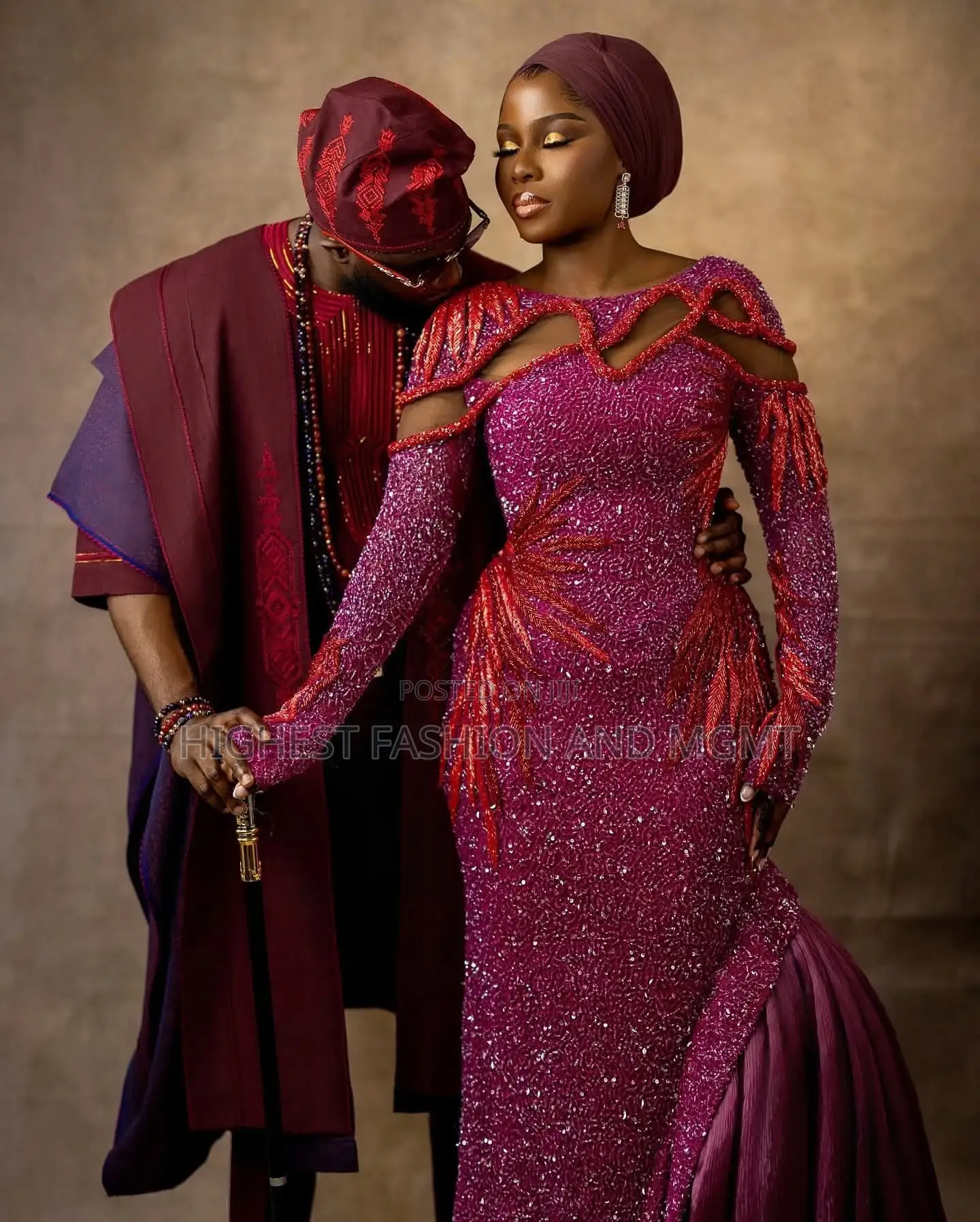 Heavily Beaded Traditional Wedding Dress With Coral Branch Appliques
