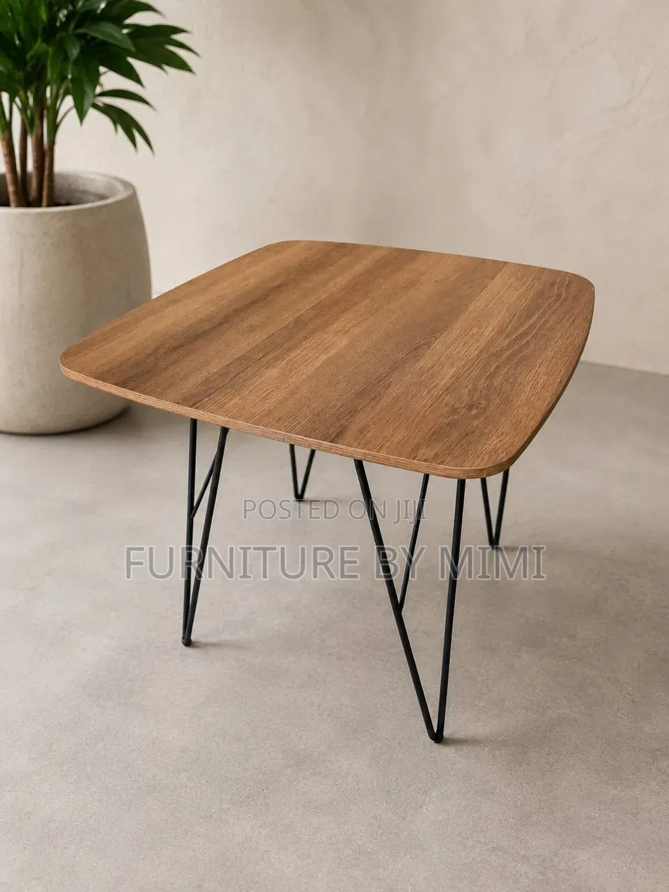 Modern Mid-Century Solid Wood Stool / Side Table – Brand New!