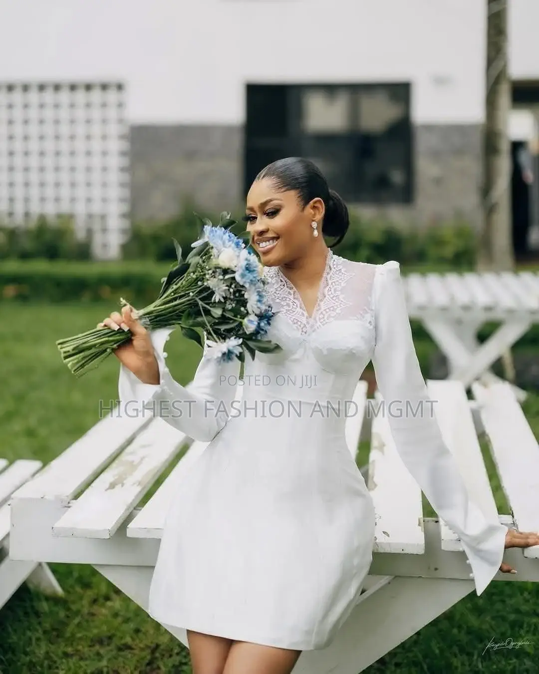 Chic White Lace Corset Registry Mini Dress + Ivory Suit