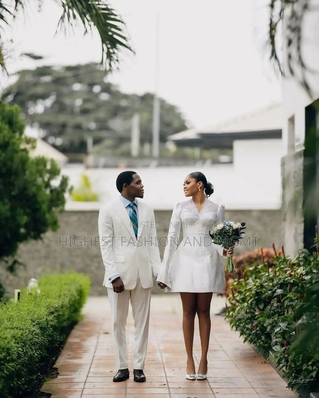 Chic White Lace Corset Registry Mini Dress + Ivory Suit