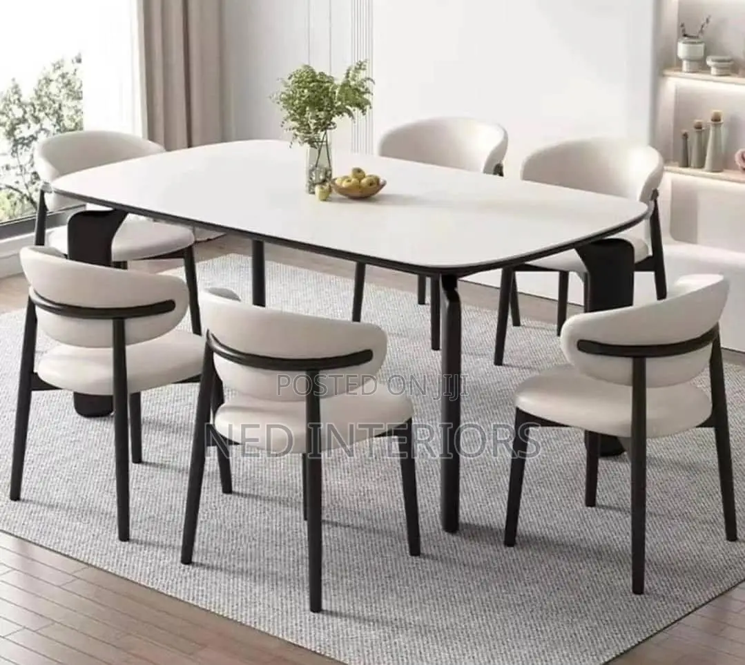 Luxury Modern 6-Seater Dining Table Set Premium Dining Set With Chiars