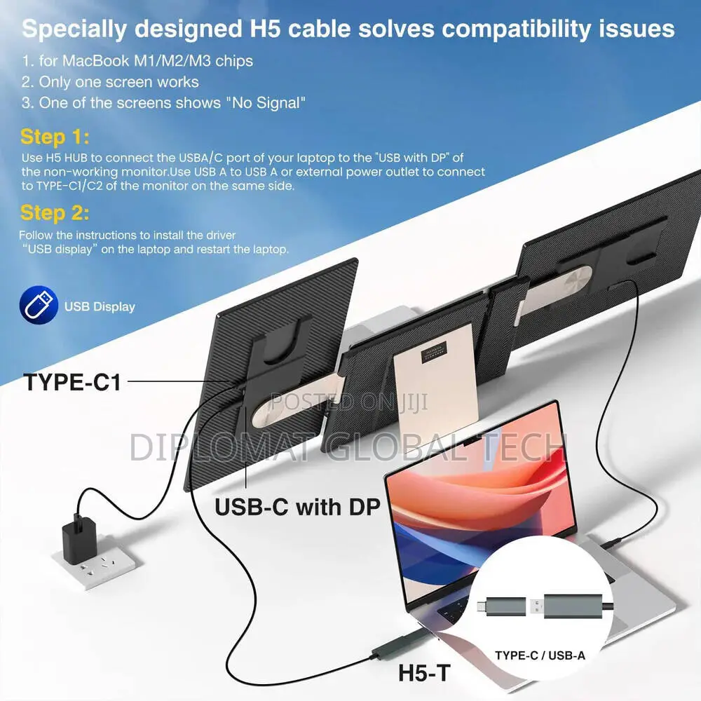 V2com S7 Pro 16" 2. QHD Ips Triple Screen Monitor Dual Speakers