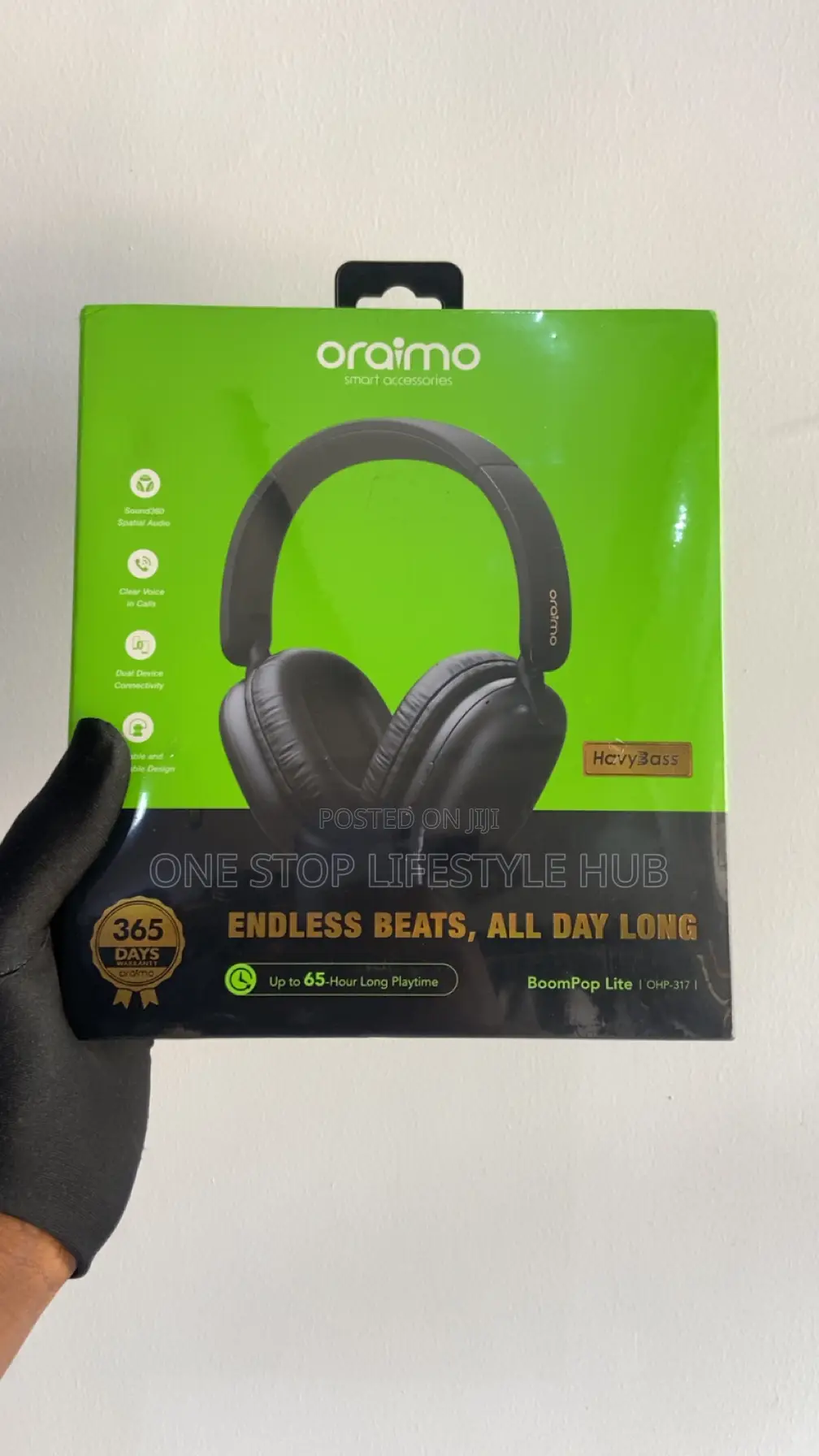 Oraimo Boompop Lite Headset – 65-Hour Battery Heavy Bass