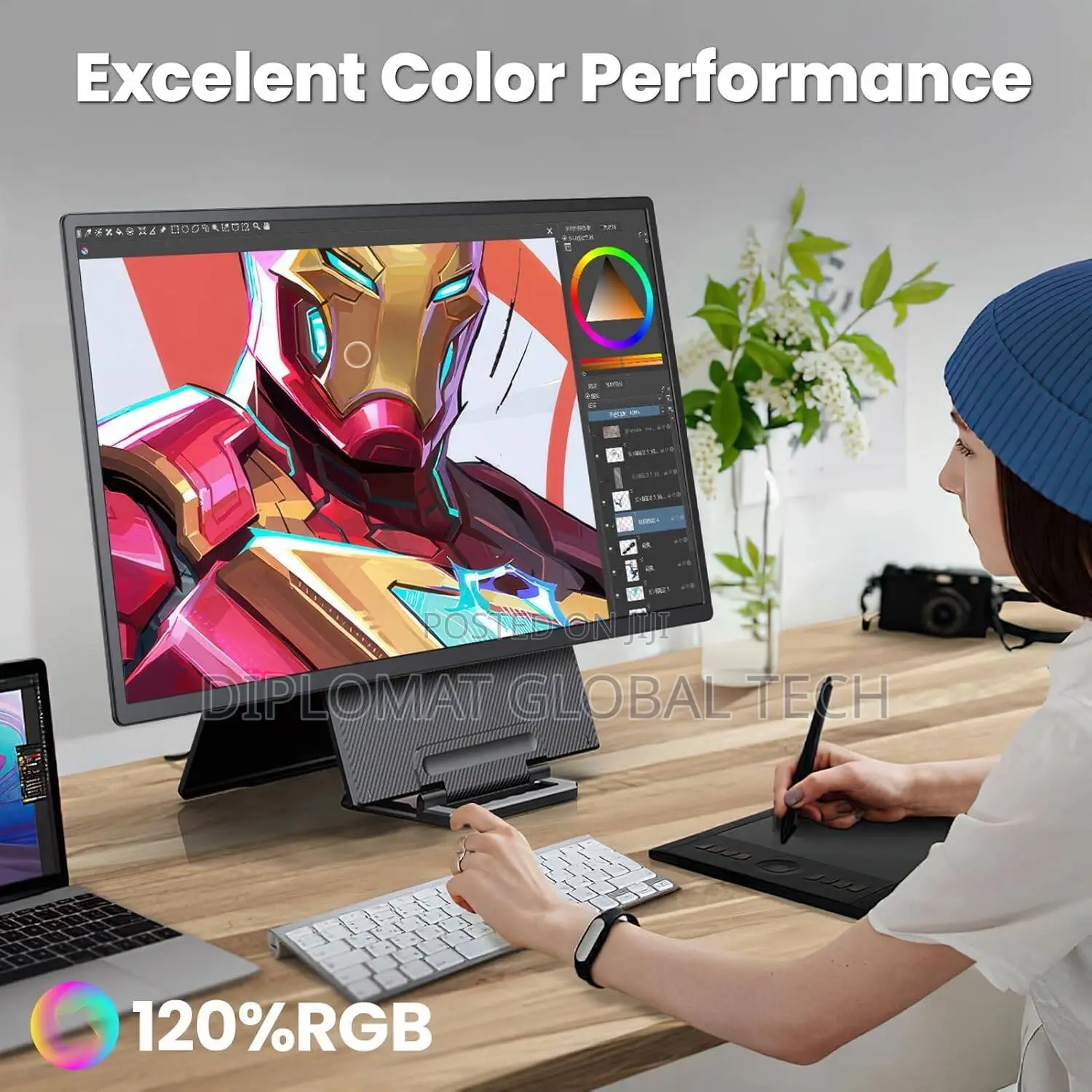 V2com D1 23.8-Inch Uhd Portable Monitor, Ips Ultra-Slim Freesync