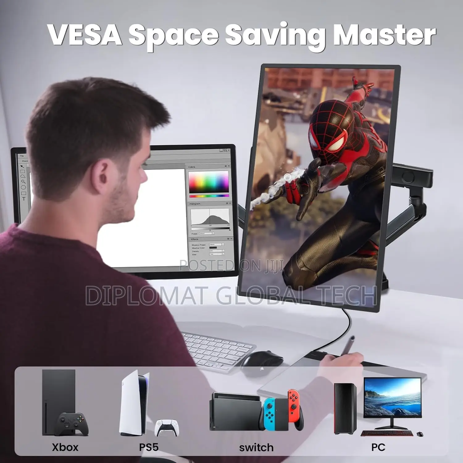 V2com D1 23.8-Inch Uhd Portable Monitor, Ips Ultra-Slim Freesync