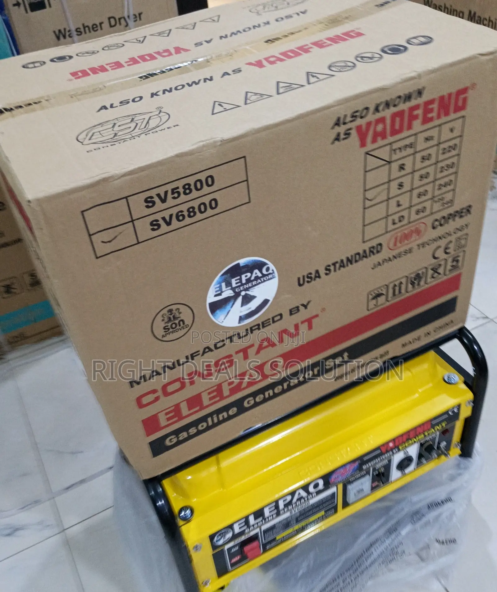 Elepaq Sv6800 Portable Generator Set for Homes and Offices
