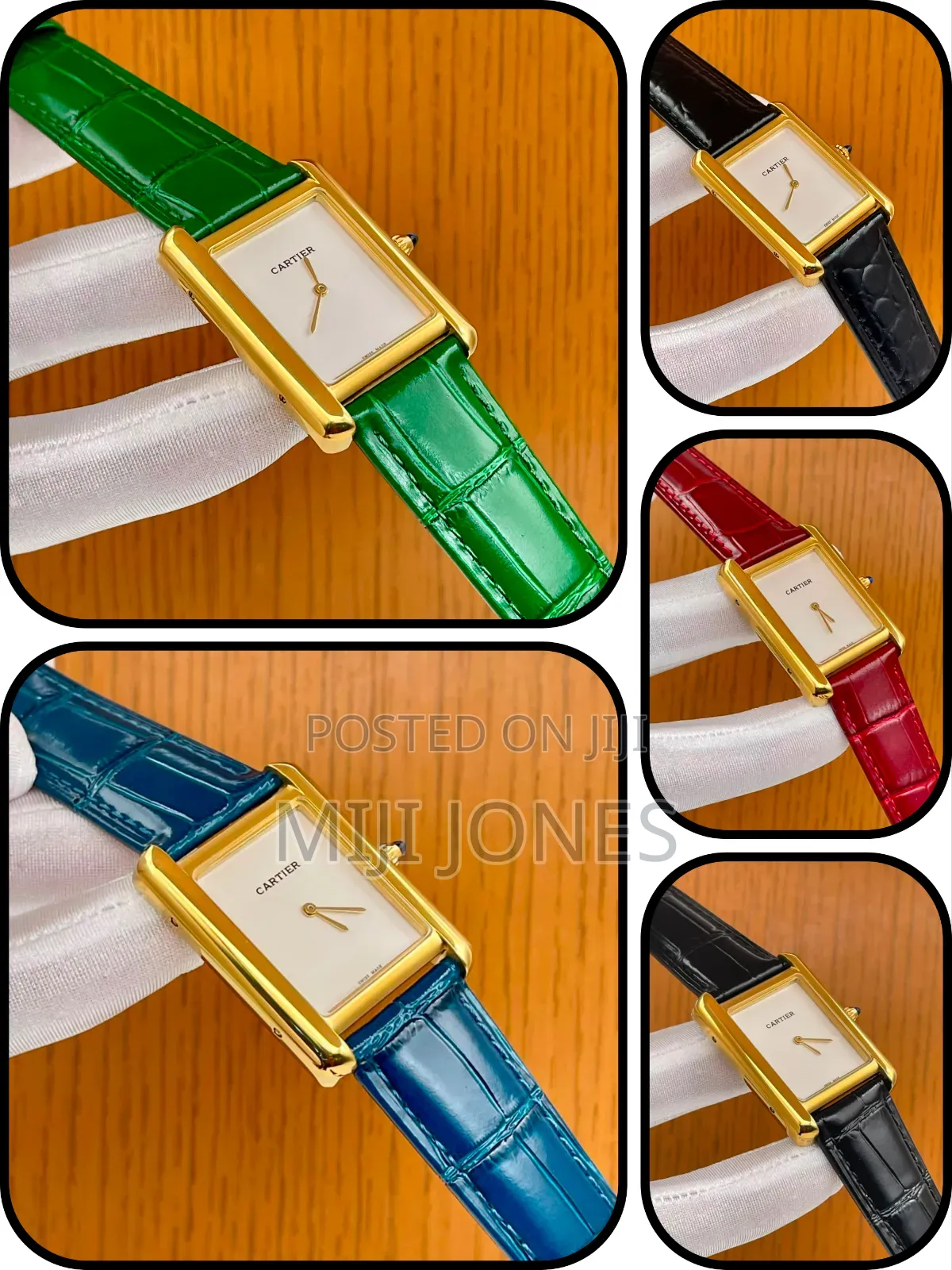 Tank Leather Flat Dial Leather Watch