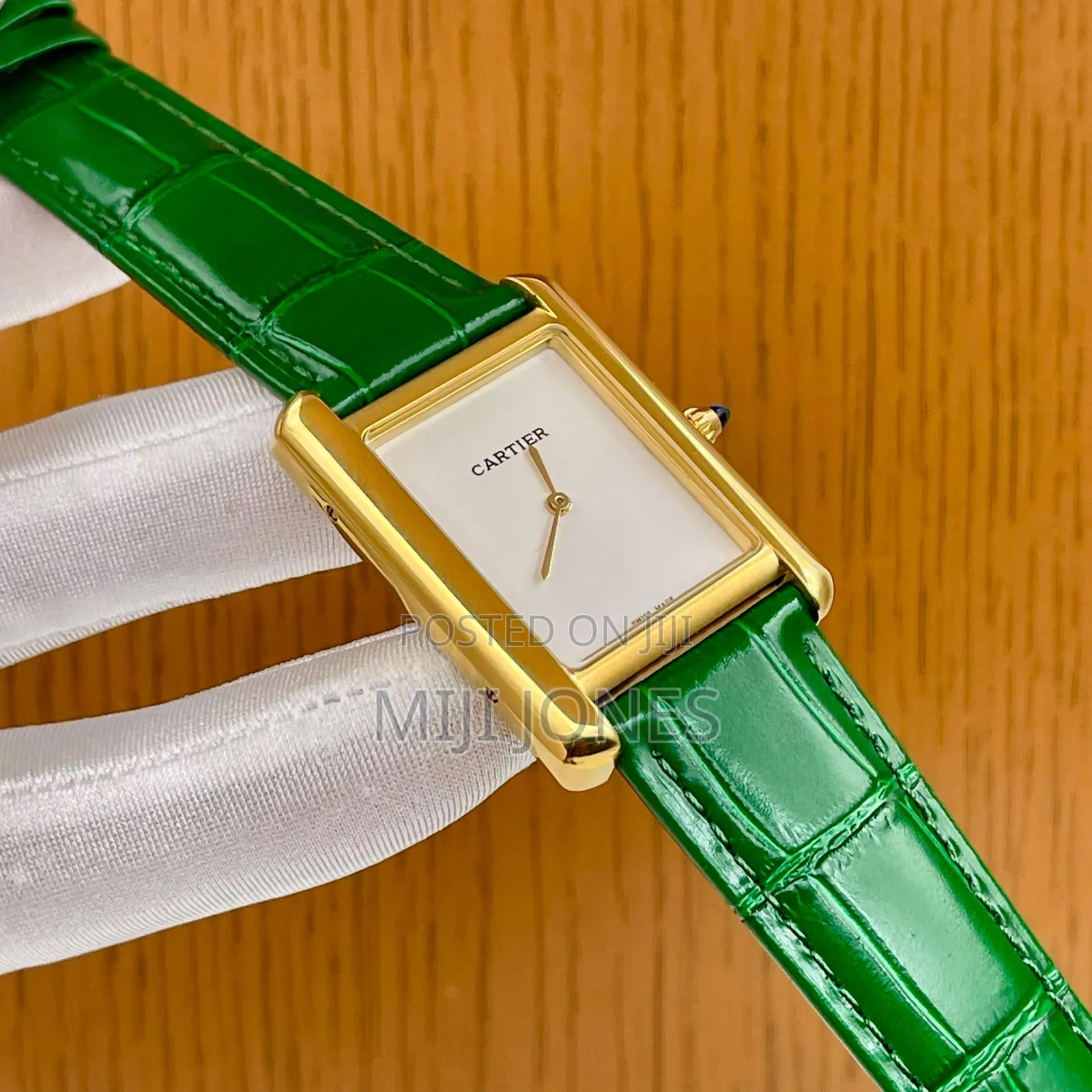 Tank Leather Flat Dial Leather Watch