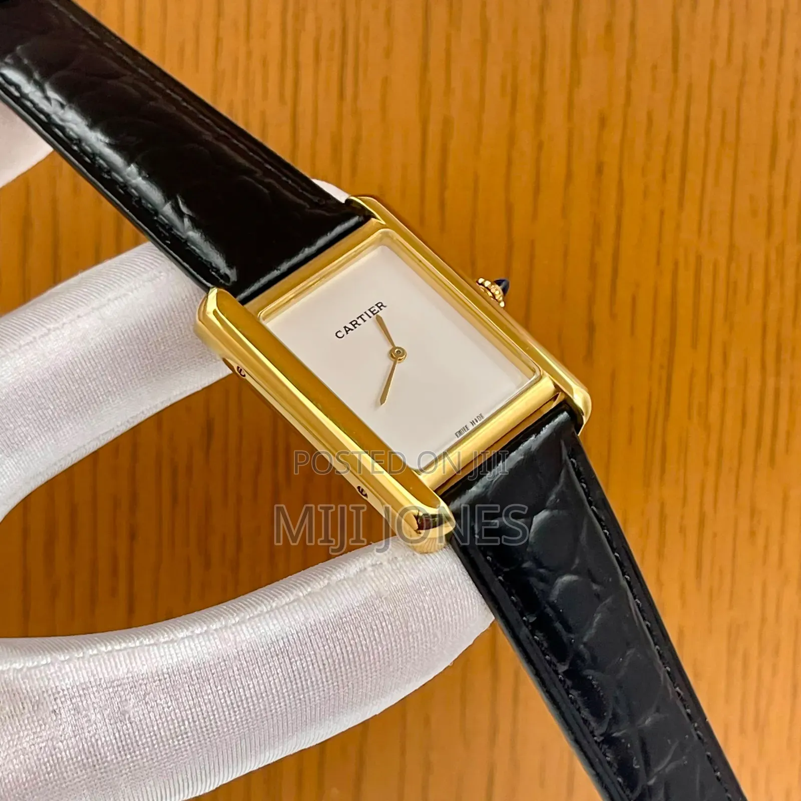 Tank Leather Flat Dial Leather Watch