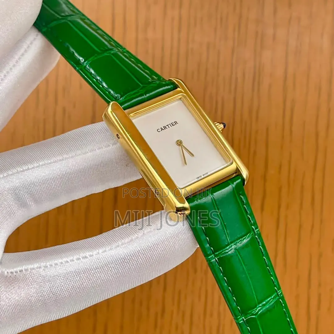 Tank Leather Flat Dial Leather Watch