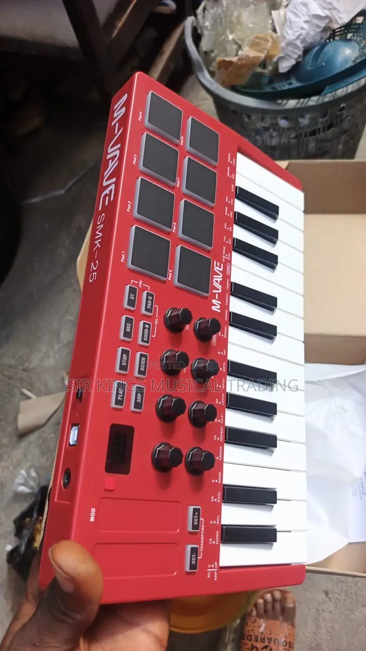 High Quality M-Vave SMK 25 Midi Keyboard Red Color