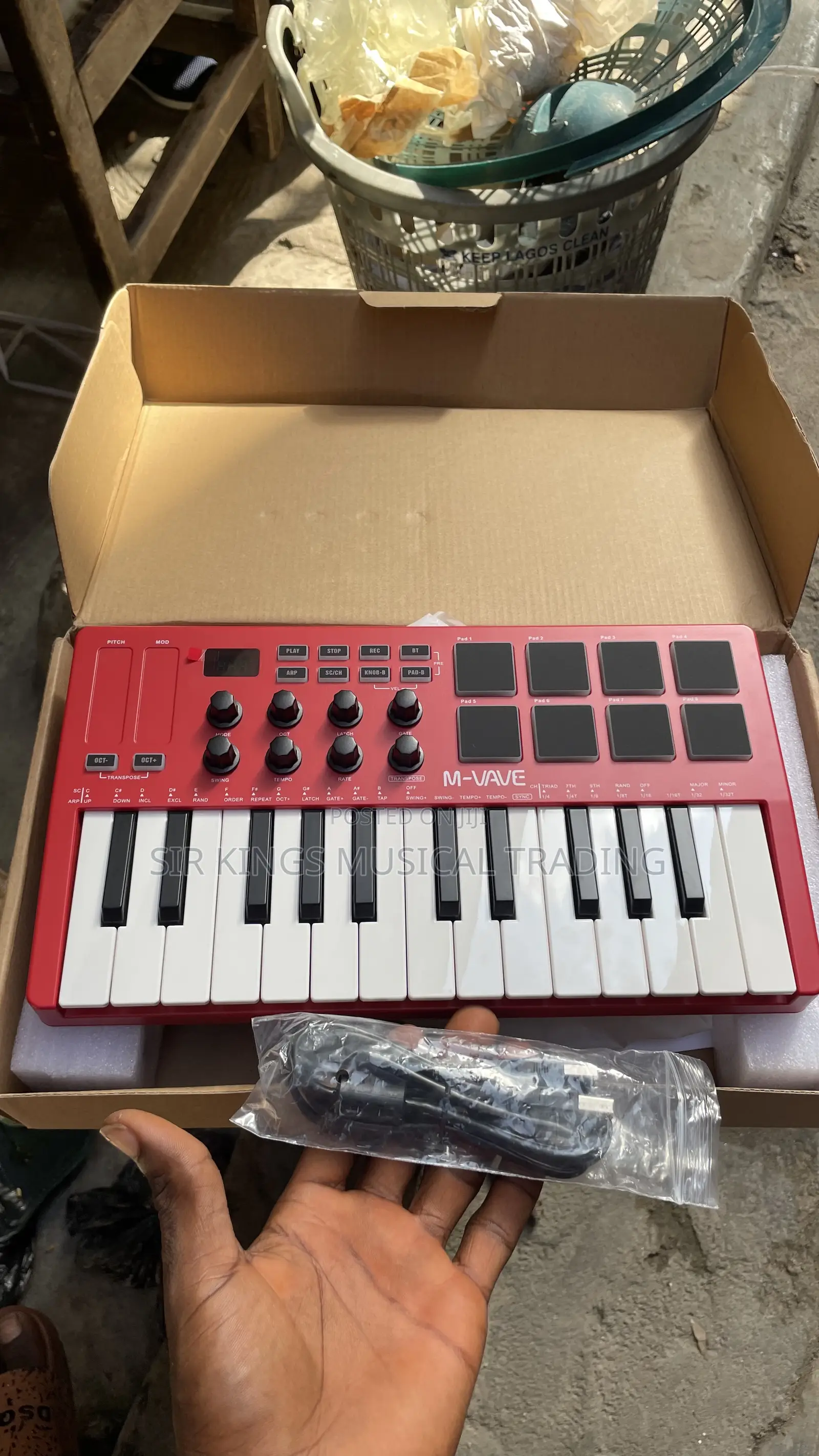 High Quality M-Vave SMK 25 Midi Keyboard Red Color