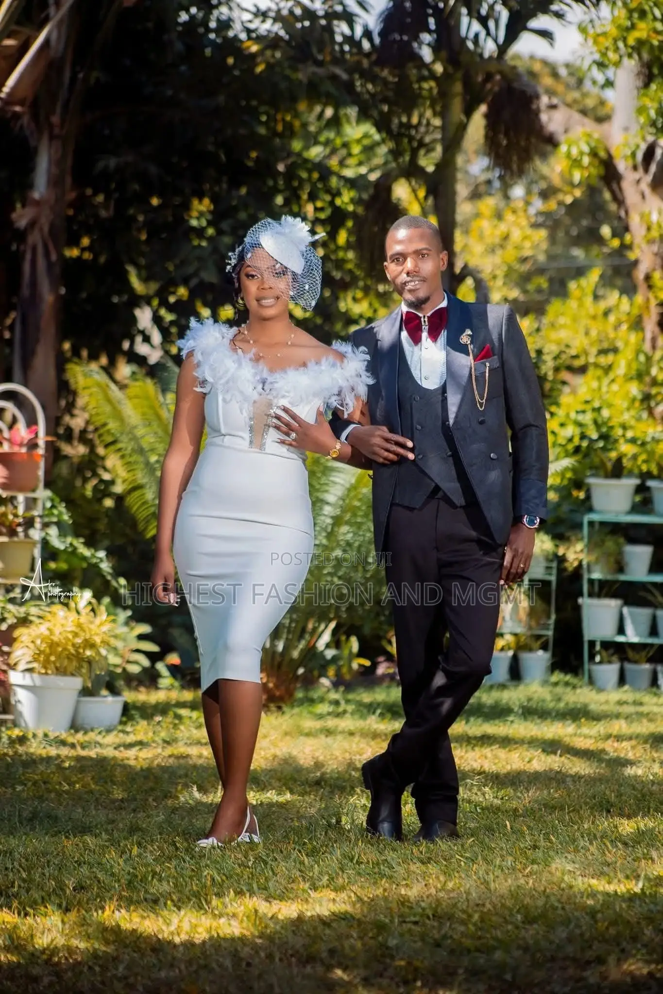 Elegant Feather-Trimmed Registry Midi Dress