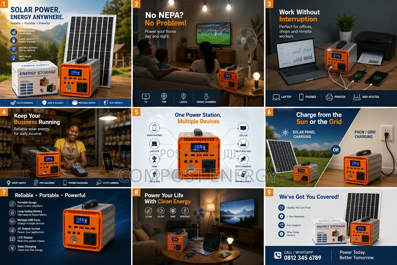 200w Ac/Dc Portable Solar Generator Power Tank Station System
