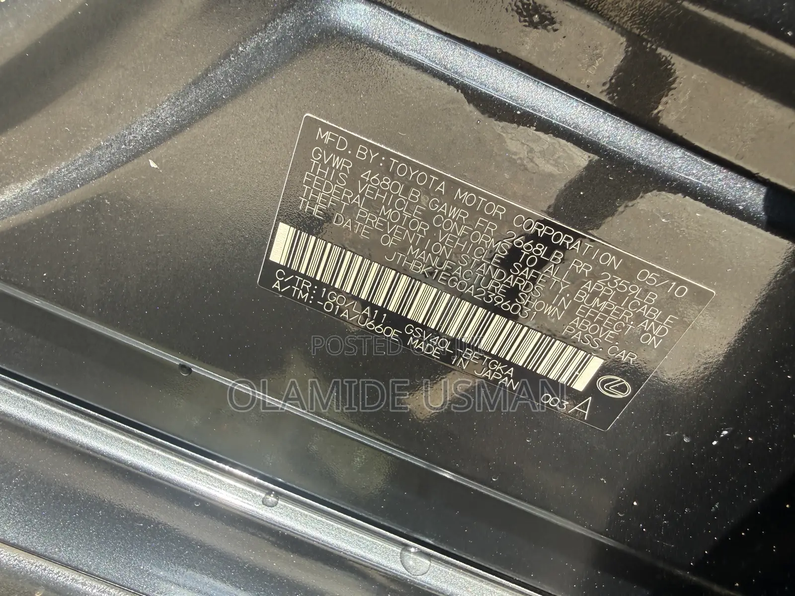 Lexus ES 350 2010 Gray