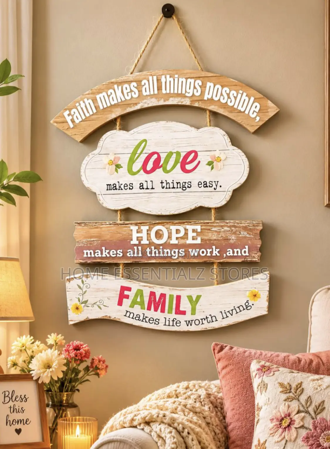 Gift Item Wooden Hanging Wall Plaque - Art Home Wall Decor Plaques