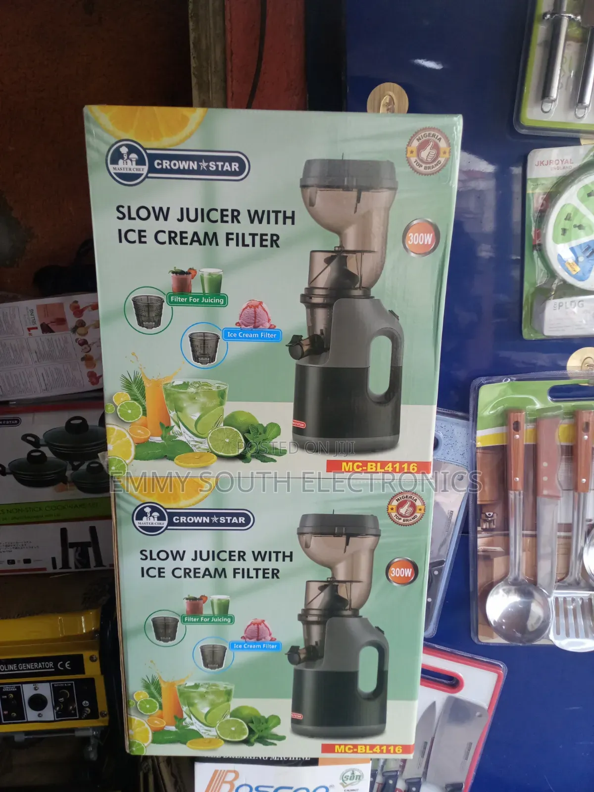 Crown Star Slow Juicer With Ice Cream Filter 300 Watts