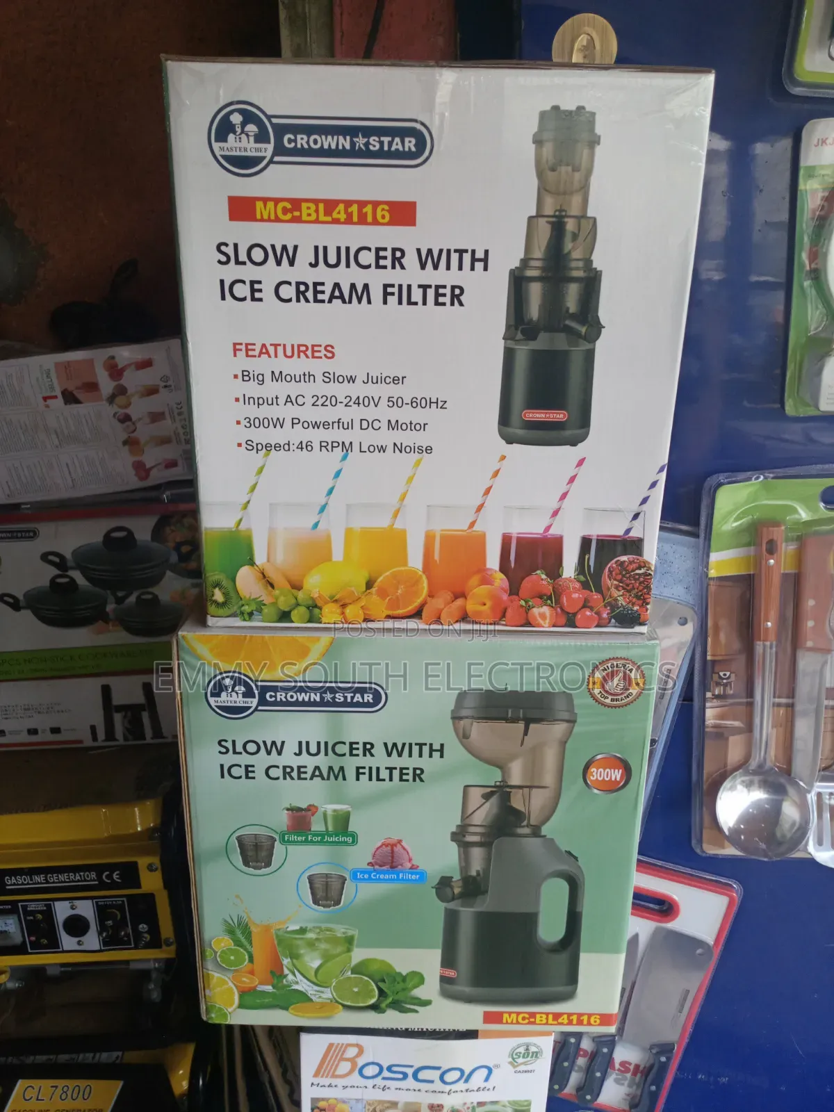 Crown Star Slow Juicer With Ice Cream Filter 300 Watts