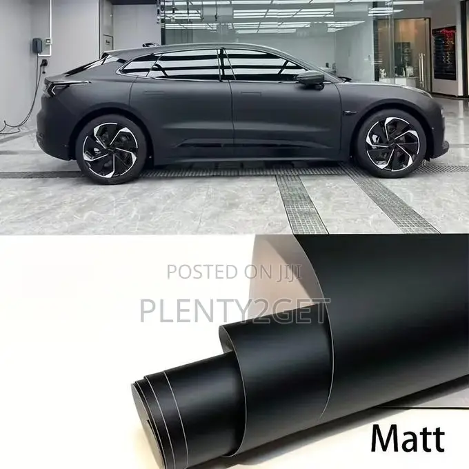 Black Self-Adhesive Vinyl Wrap, Waterproof Scratch-Resistant Breathabl