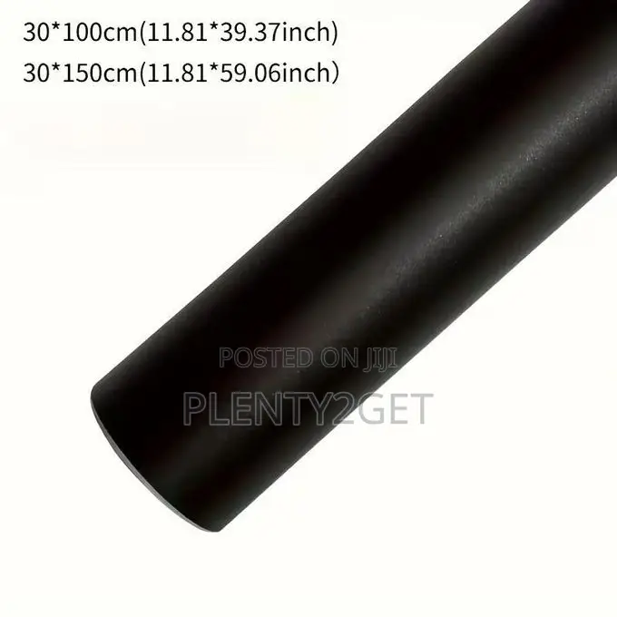 Black Self-Adhesive Vinyl Wrap, Waterproof Scratch-Resistant Breathabl