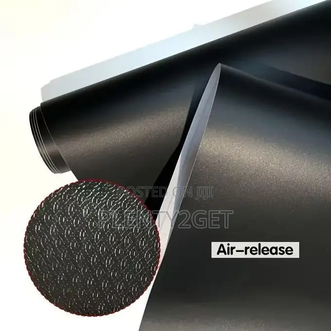Black Self-Adhesive Vinyl Wrap, Waterproof Scratch-Resistant Breathabl