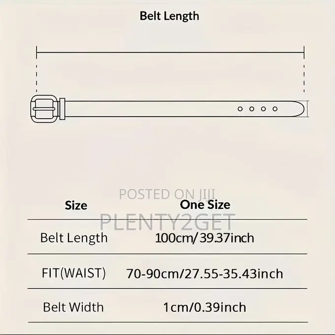 4pcs Set of Golden Pin Buckle Slim Belts, Featuring a Solid Color Desi