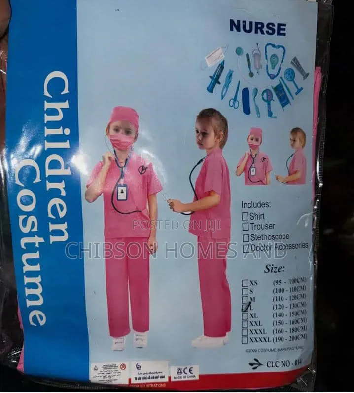 Kids Pink Nurse Costume Set