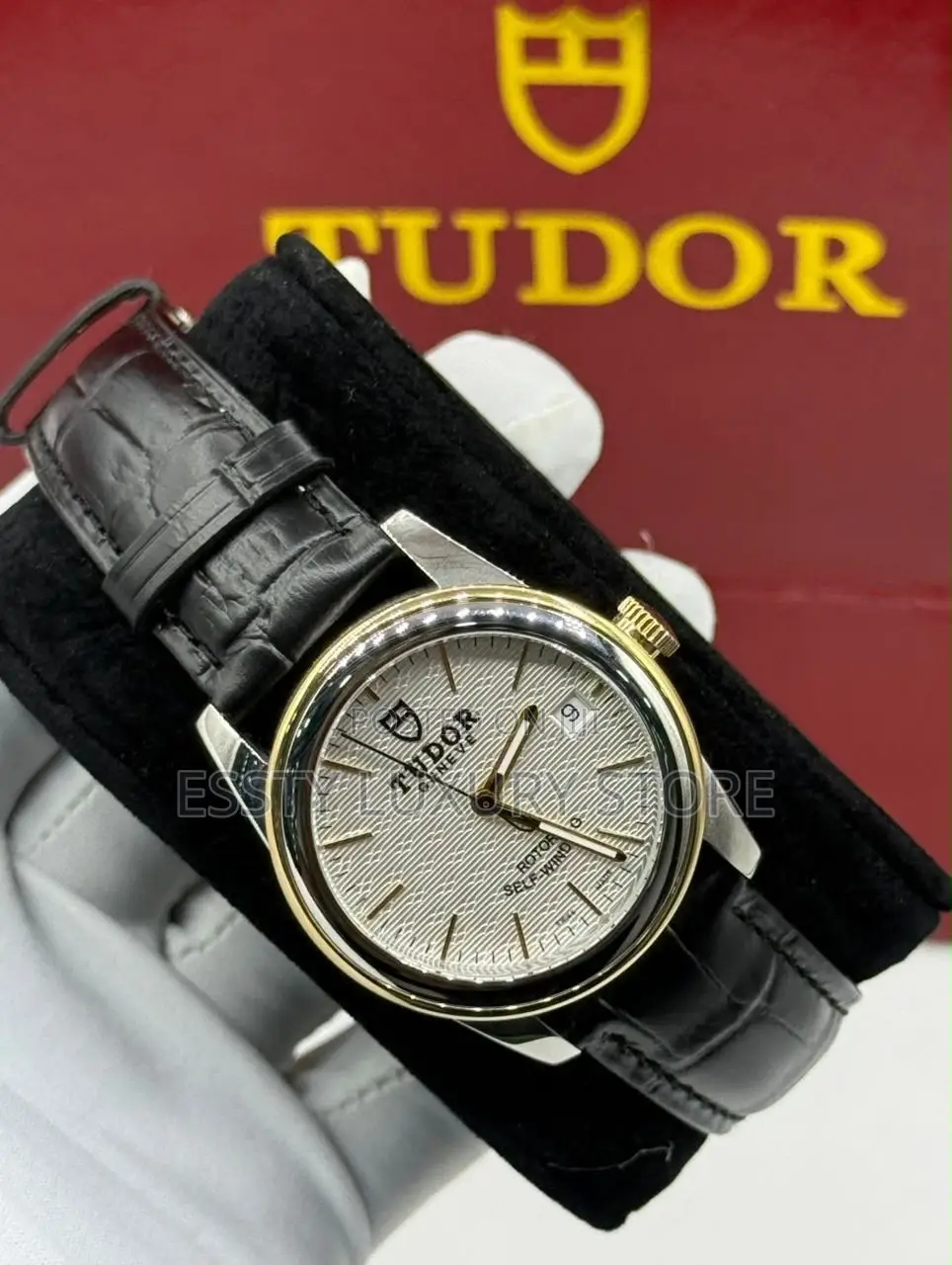 Tudor Quality Luxury Men Genuine Leather Wristwatch