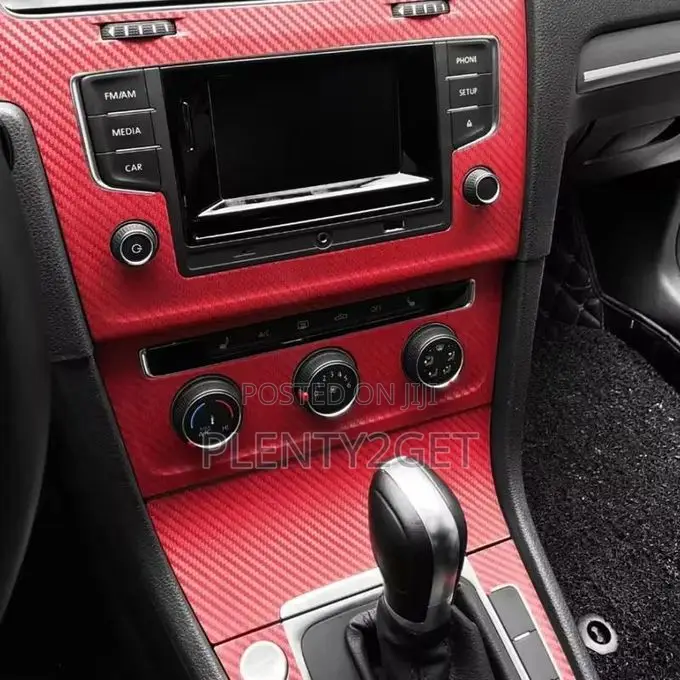 Car Wrap Vinyl Film With 3d Carbon Fiber Design, Featuring Matte Red