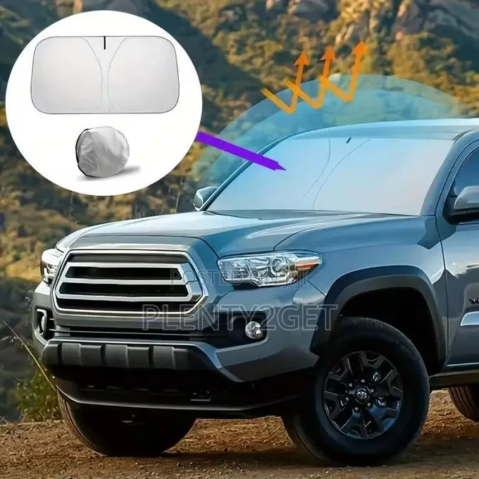 Car Dual-Ring Titanium Silver Sunshade Front Windshield