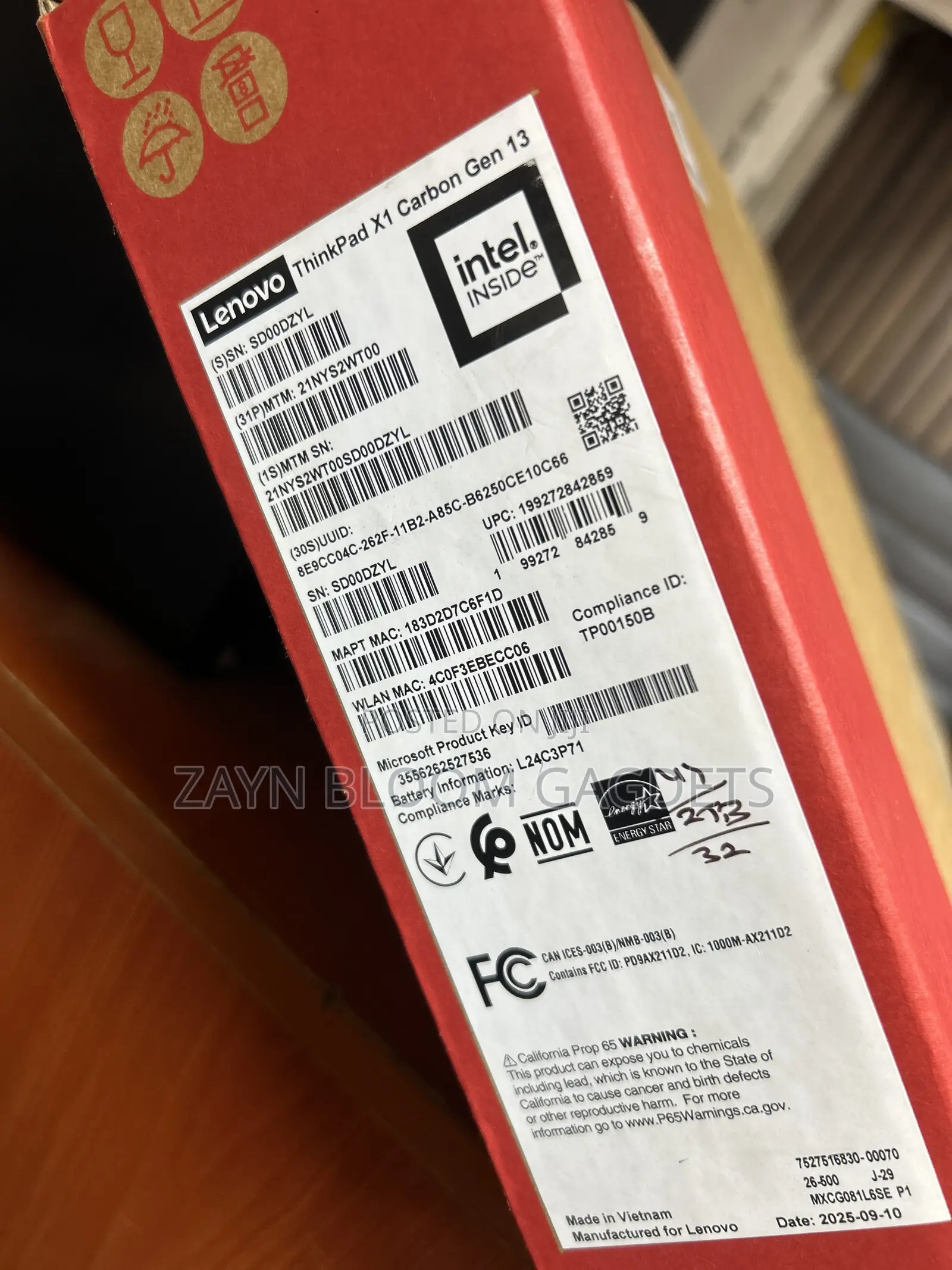 New Laptop Lenovo ThinkPad X1 Carbon 32GB Intel Core Ultra 7 SSD 2T