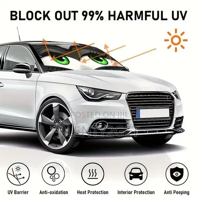 Car Sunshade Windshield Blackout Green Eyes Summer Sunshade Sun Protec