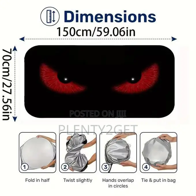 1pc Red Sunshade Uv Car Sun Visor - Car Sunshade, Foldable Windshield
