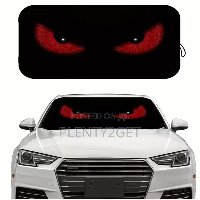 1pc Red Sunshade Uv Car Sun Visor - Car Sunshade, Foldable Windshield