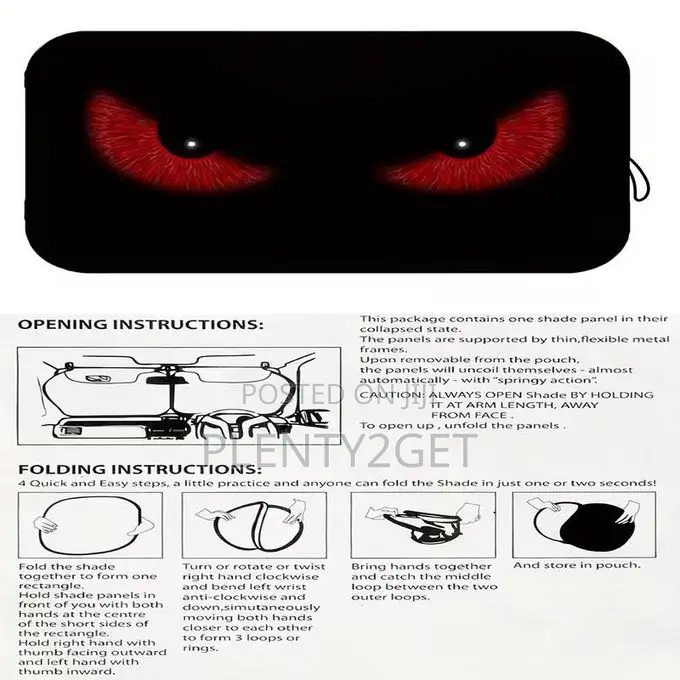 1pc Red Sunshade Uv Car Sun Visor - Car Sunshade, Foldable Windshield