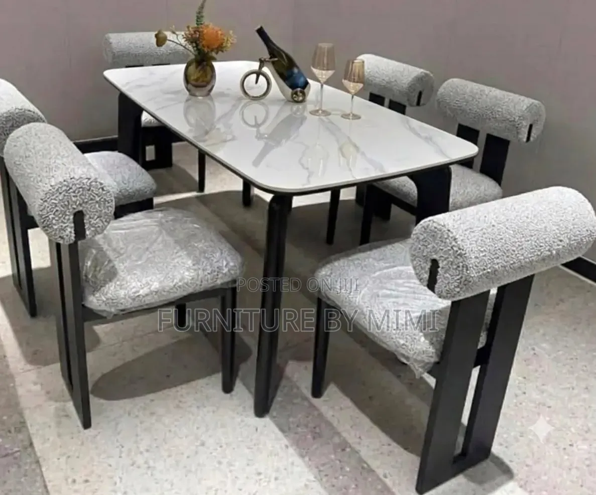  Luxury Modern 6-Seater Marble Dining Set – Brand New!