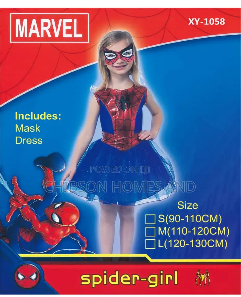 Kids Spider-Girl Costume Dress With Mask