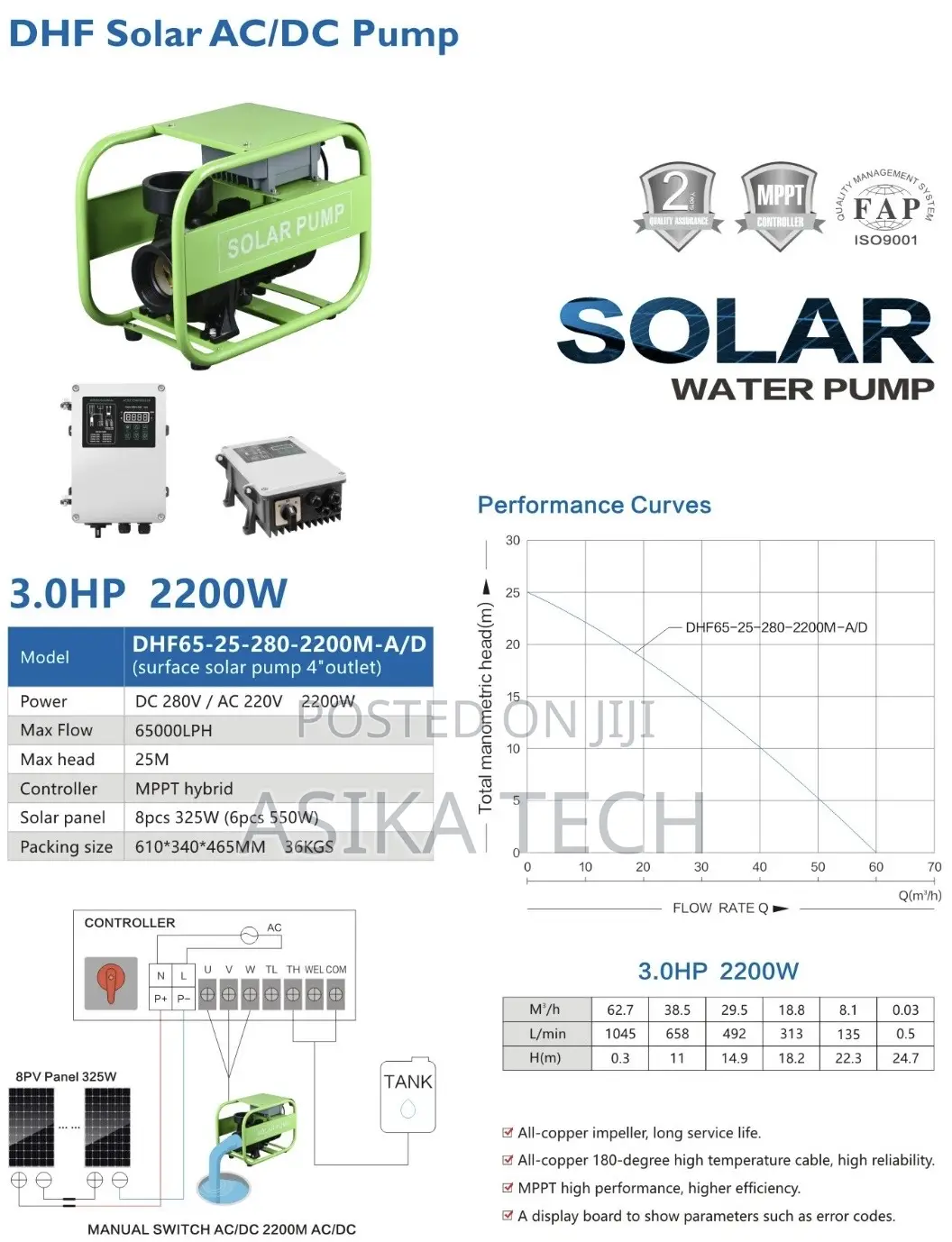 Ac/Dc Solar Water Pump 3hp / 4inch