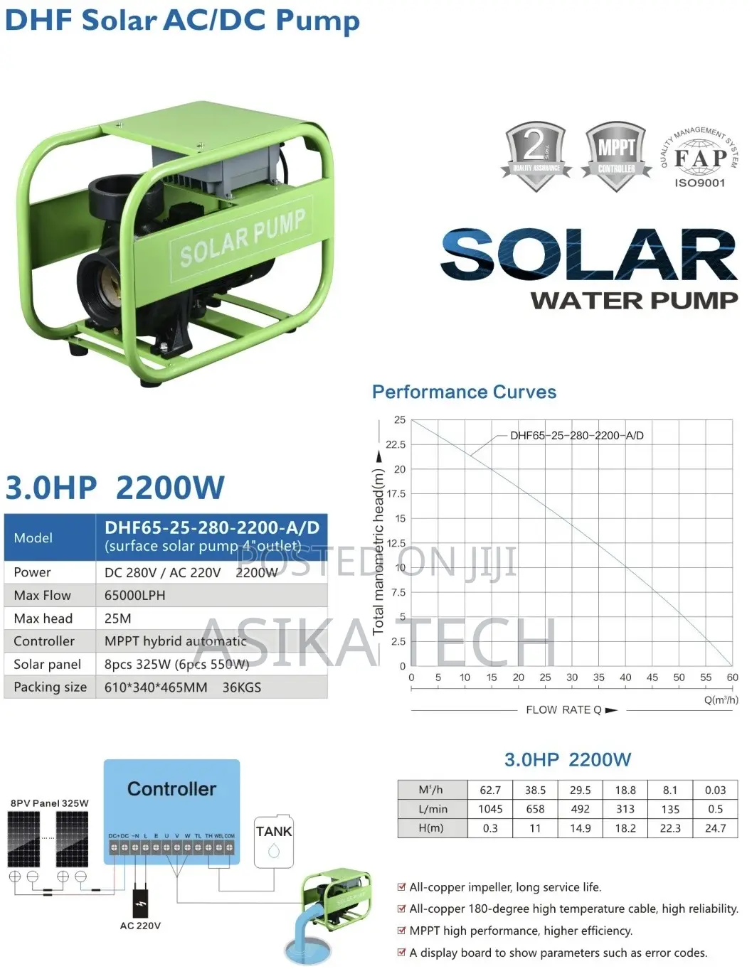 Ac/Dc Solar Water Pump 3hp / 4inch