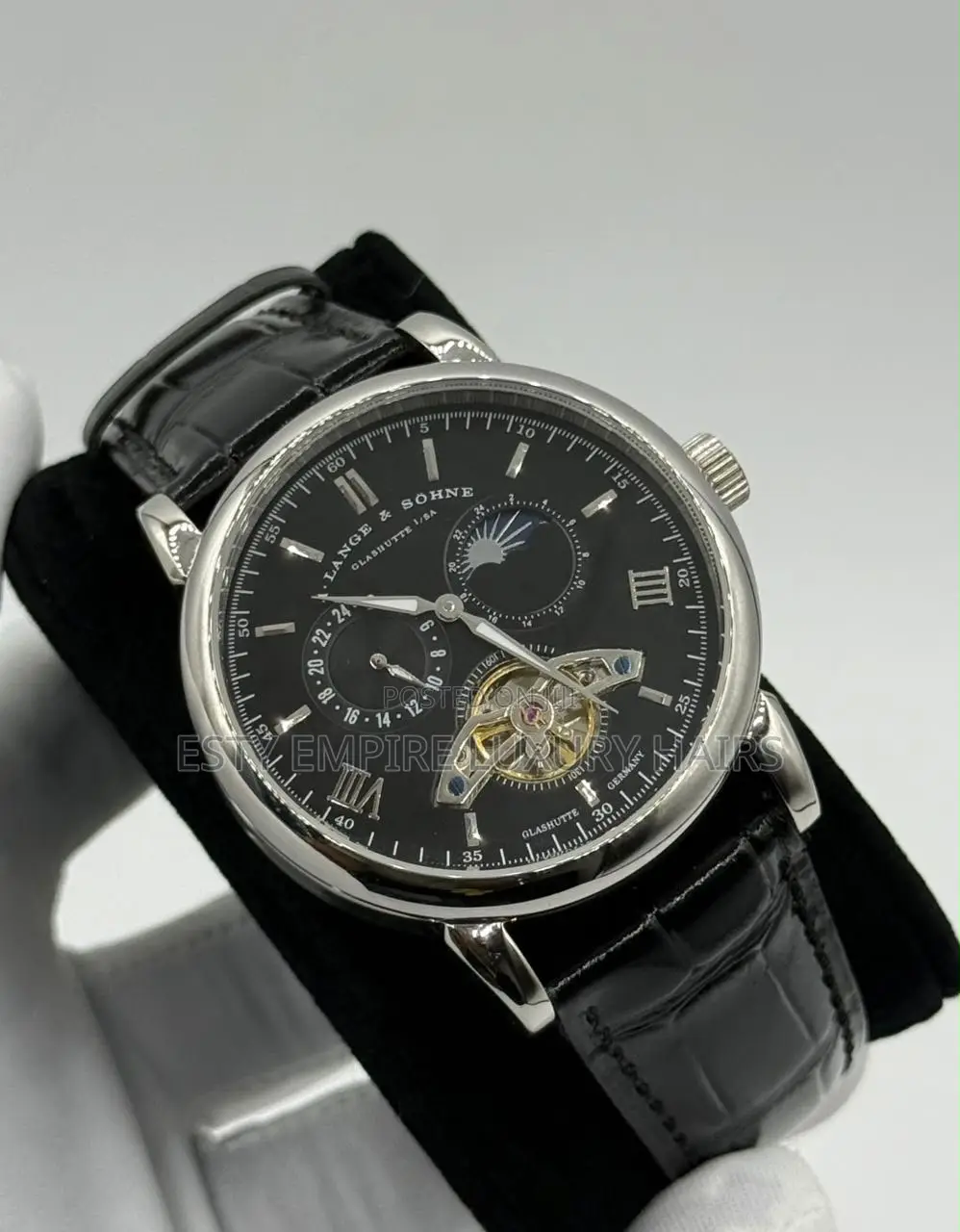A.Lange Sohne Quality Luxury Men Genuine Leather Wristwatch