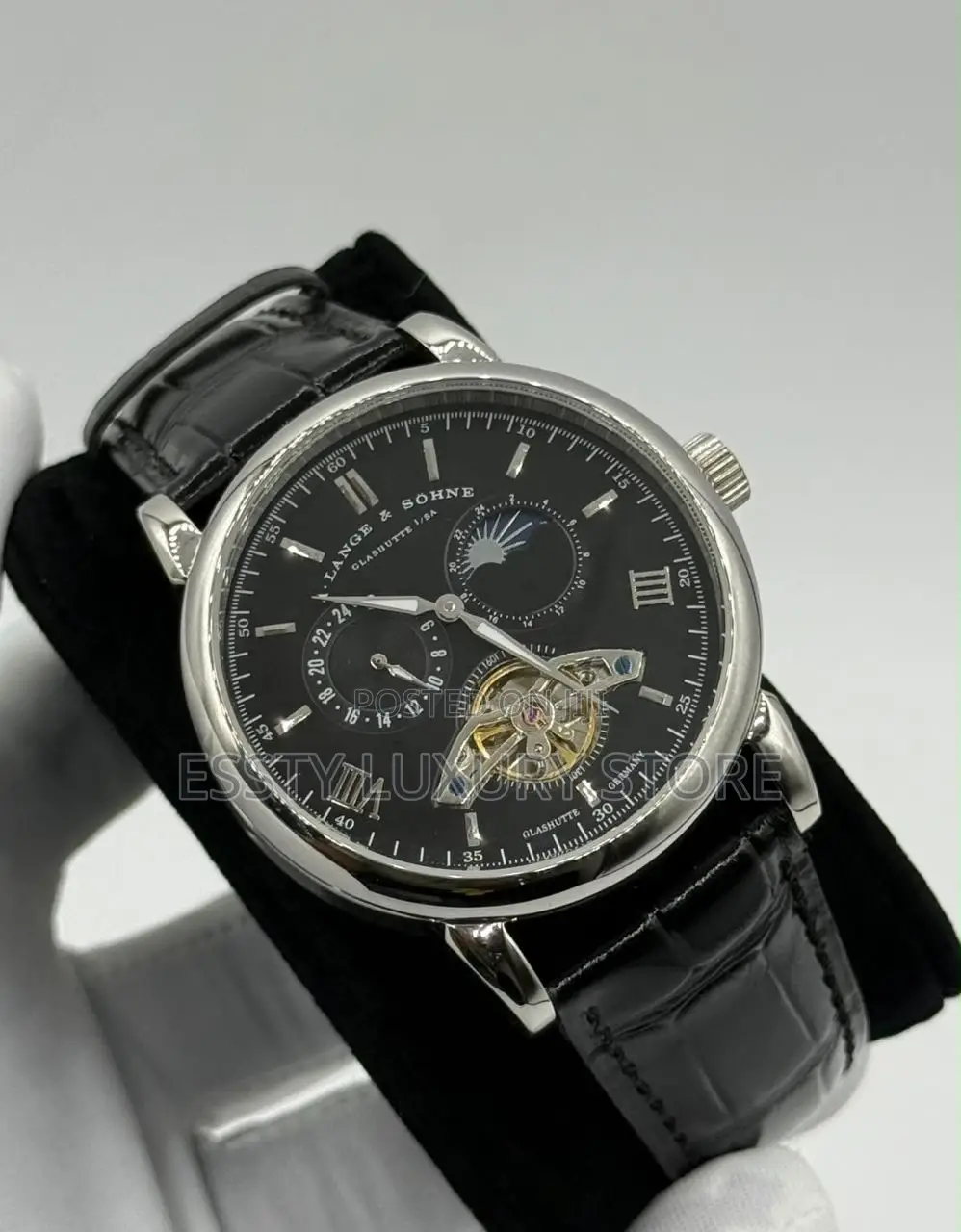 A.Lange Sohne Quality Luxury Men Genuine Leather Wristwatch
