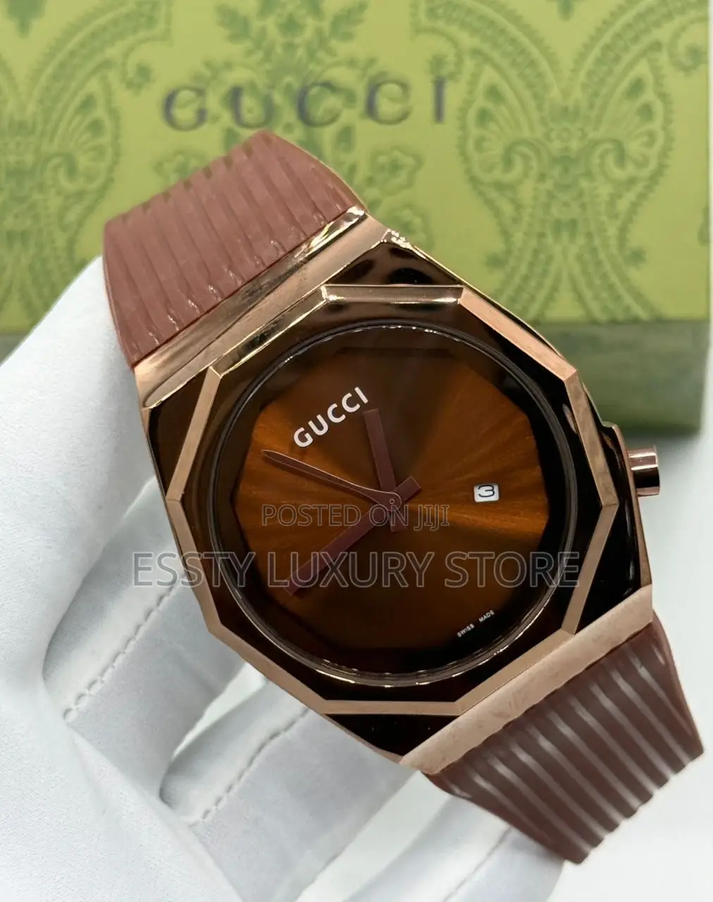 Gucci Quality Luxury Men Rubber Wristwatch
