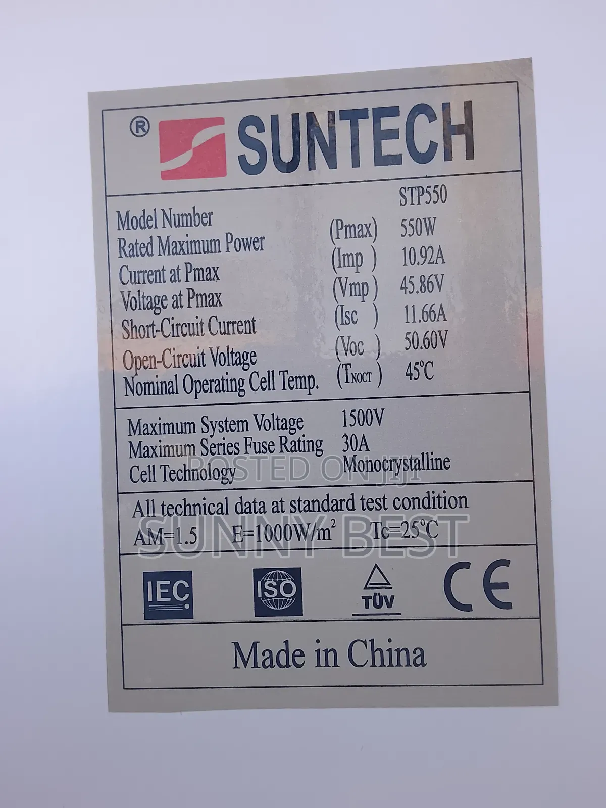 Suntech 550w