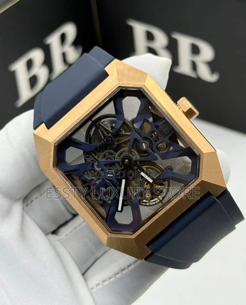 Bell Ross Quality Luxury Men Rubber Wristwatch