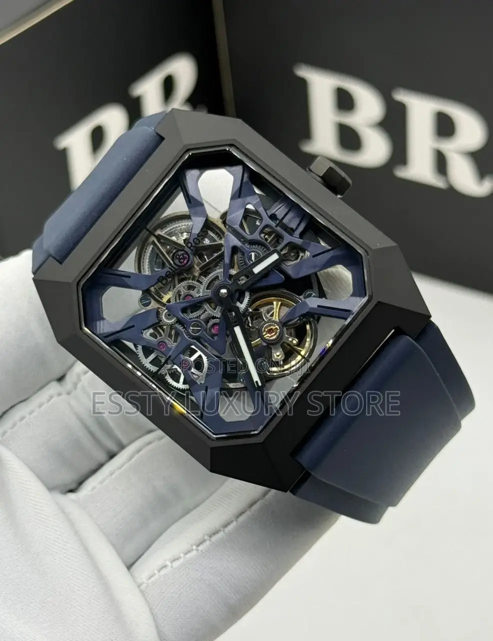 Bell Ross Quality Luxury Men Rubber Wristwatch