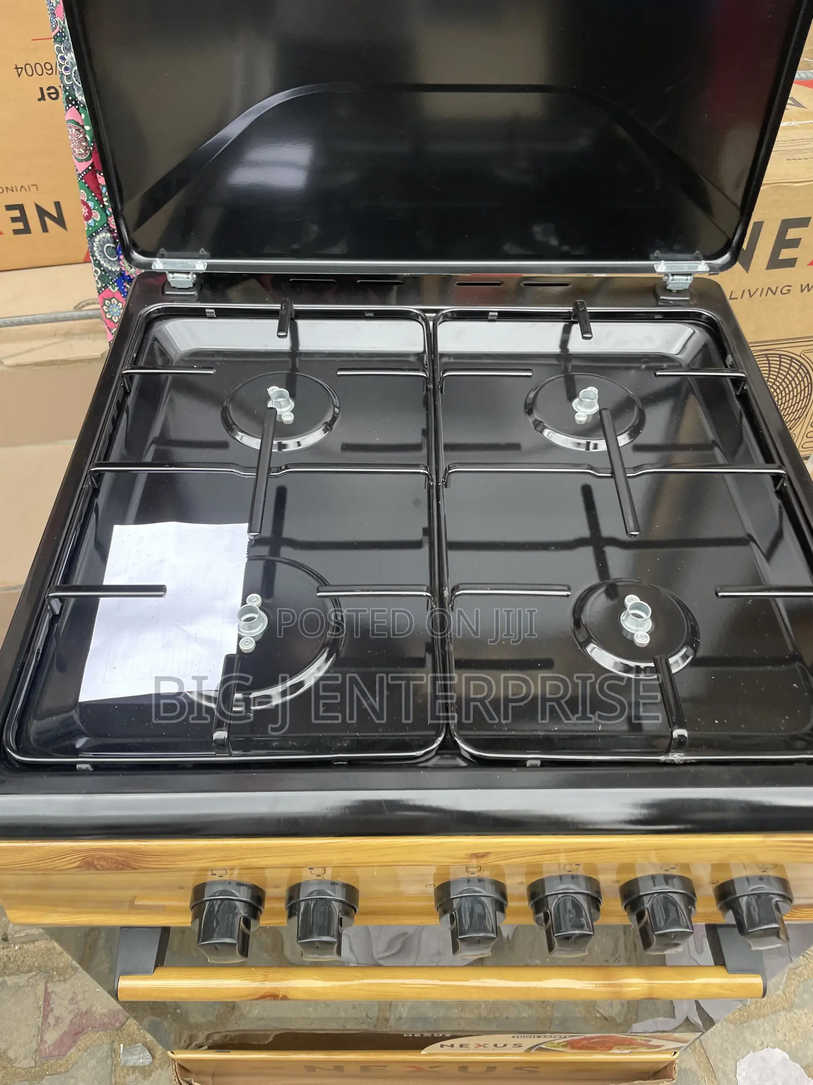 60 X 60 Standing Gas Cooker (4 +0) Wooden Color