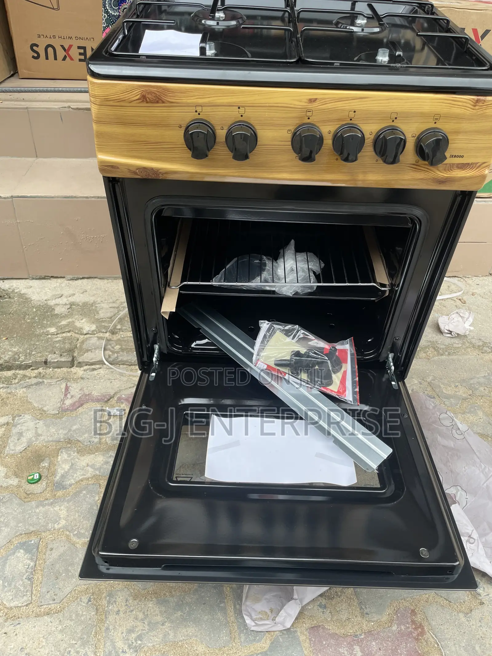 60 X 60 Standing Gas Cooker (4 +0) Wooden Color