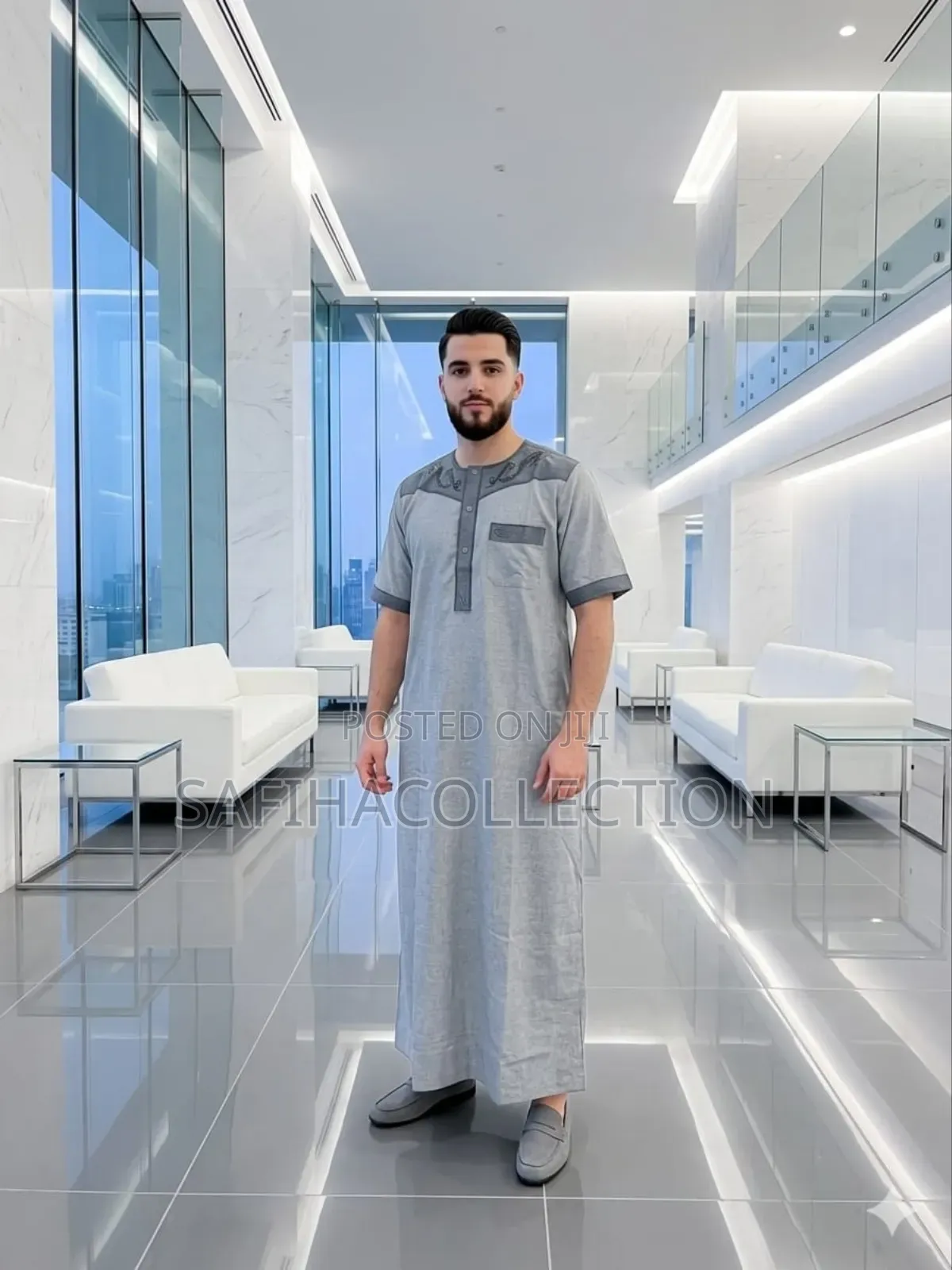 Cotton Short Sleeve Jallabiya